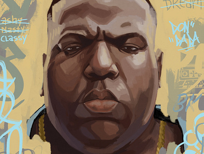 Biggie biggie smalls drawing hiphop illustration illustration art music rapper