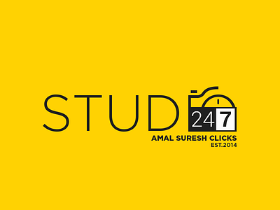 Studio 24 7 24x7 black camera clean good logo minimal photographer studio white yellow