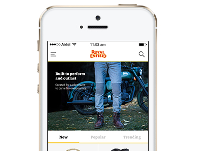 Royal Enfield- Concept app by Abhijith R Nair on Dribbble