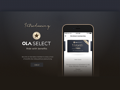 Ola Select Website