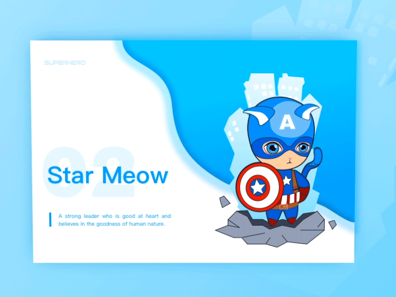 Star Meow cat compose gif heroes illustrations marvel star stone super type web