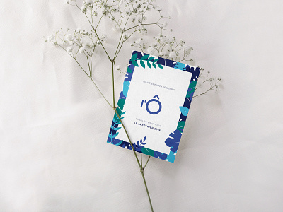 l'Ô - Invitation flyer concept blue branding branding and identity branding concept branding design design flower green invitation invitation card invitation cards invitation design invitation flyer leaf leaves logo plants water water logo white