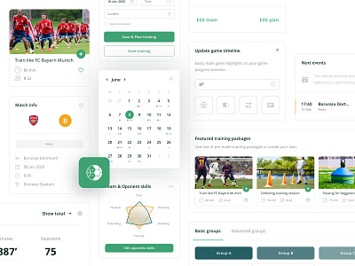 Coachbetter components calendar coaching assistant compare components dashboard football planning product design skills training web design