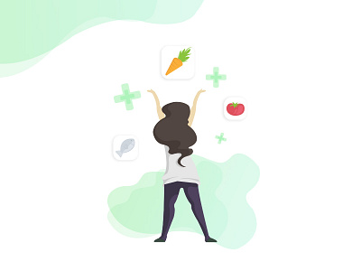 Just add it! food green illustration ingredients landing page lp