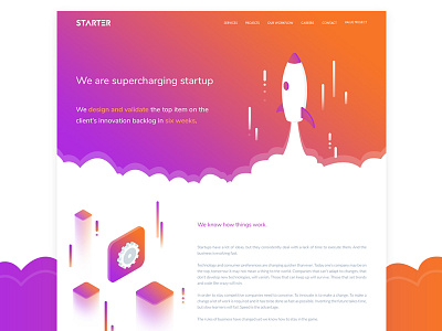 Startup LP gradient landing page lp rocker speed startup