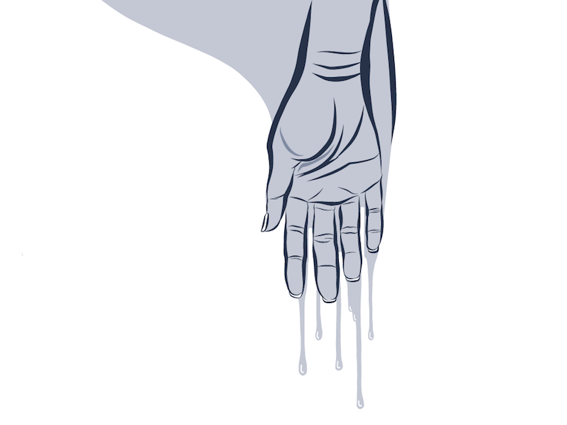 Dripping Hand adobe adobe draw digital illustration hand illustration vector wet paint