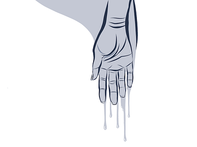 Dripping Hand adobe adobe draw digital illustration hand illustration vector wet paint