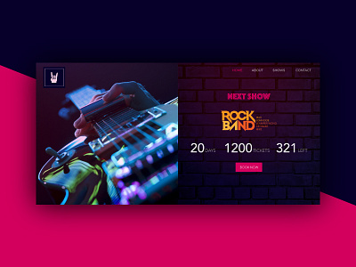 Music Club Landing Page book tickets debut shot landing page shows ui ux web webdesign website
