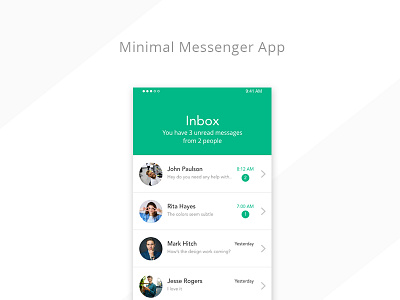 Minimal Mesaging App app design dailyui design ios iphone x messenger minimal mobile ui uitrends userinterface ux