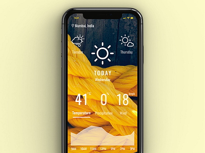 Weather App app clean design iphone x minimal mobile modern trending ui ux weather web