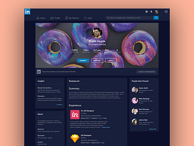 Dark Theme Linked in Redesign