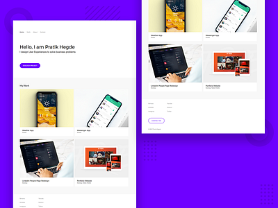 Minimal Portfolio Page app design landing page landing page concept minimal user interface ux web