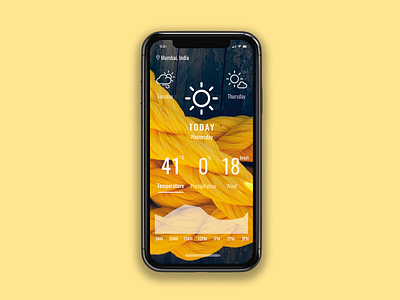 Minimal Weather App app design iphone x minimal mobile modern trending ui ux weather