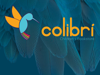 Logo Colibrí bookstore branding hummingbird logo design