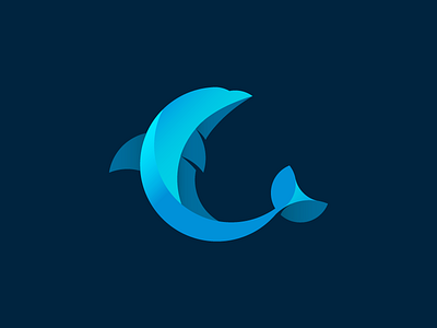 Dolphin Logo @arthur osipov dolphin fish golden ratio gradients illustration logo design