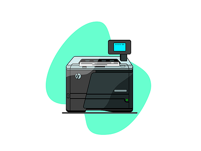 Printer electronics equipment flat design graphic design illustration office print printer