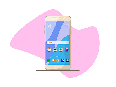 Phone android call flat design illustration minimalism phone pink smartphone vector