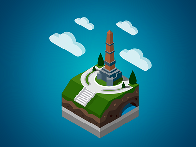 Monument of Friendship city cube illustration inspiration isometric monument russia sight