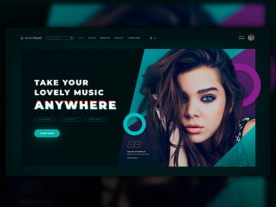 Concept music service "MusicPLAY" adobephotoshopcc atizay inspiration concept digitaldesign graphicdesign haileesteinfeld inspiration musicplayer webdesign