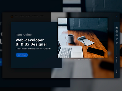 Fisrt Screen of Web Developer / Ui & Ux Designer Portfolio