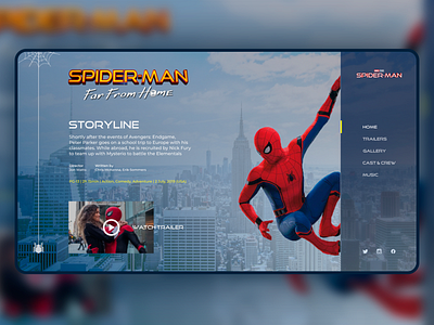 Spider-Man: Far From Home - Concept Landing Page figma inspiration landing marvel spider man uidesign webdesig