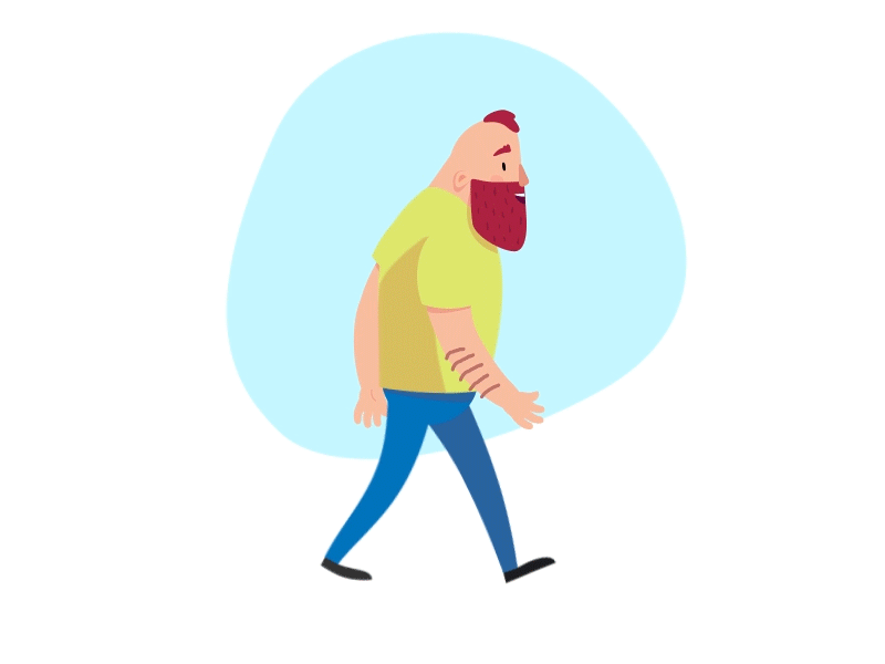 Bearded Character animation beard character design gif hurry loop man