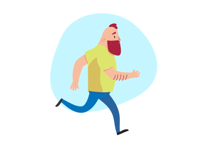 Bearded Character Run ae animation beard character cycle flat gif illustration run slowmore vector walk