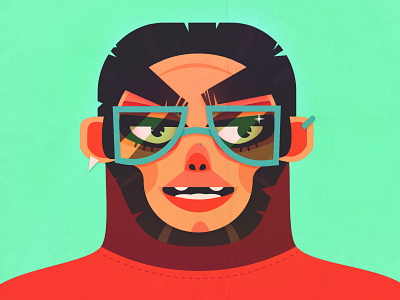 monkey portrait II animal character character design color design digitalart face glasses illustration illustrator monkey portrait vector