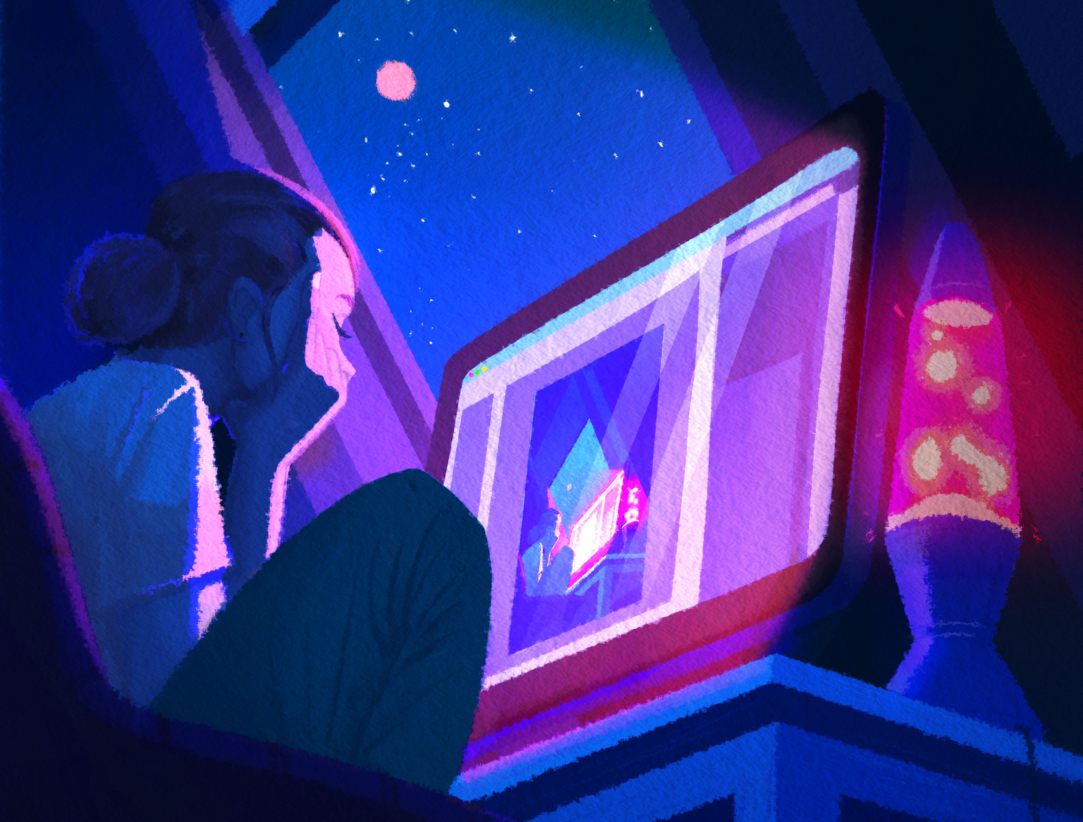 Work at night by Maelle on Dribbble