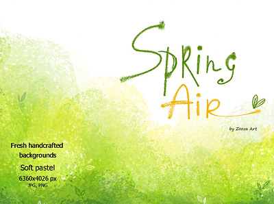 Spring Air - backgrounds abstract air back background clipart grass green illustration illustrations leaves nature prints season spring summer yellow zooza