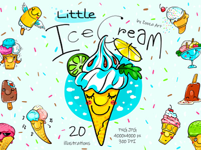 Ice Creams clipart hot ice cream ice cream clipart ice cream cone illustration illustrations prints stickers summer summertime zooza