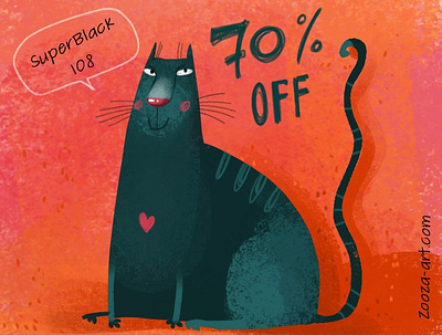 Sale black friday 2020 animal blackfriday cat cats clipart clipart set design illustration stickers store zooza