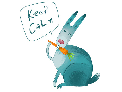 dribbble animal clipart funny hear illustration keep calm keep calm and carry on rabbit stickers zooza