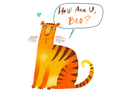 Bro animal brother cats clipart cute funny illustration prints stickers tiger zooza