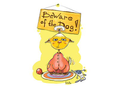3 beware dog illustration print york