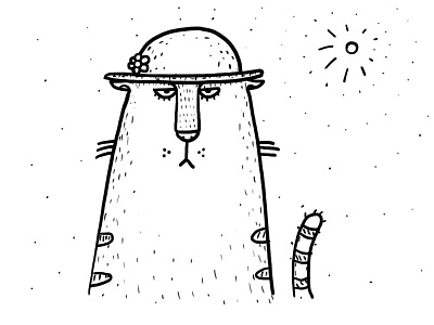 Sun cat illustration sun weather