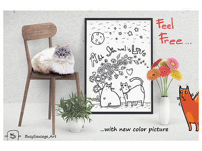 Free picture cats color download free love