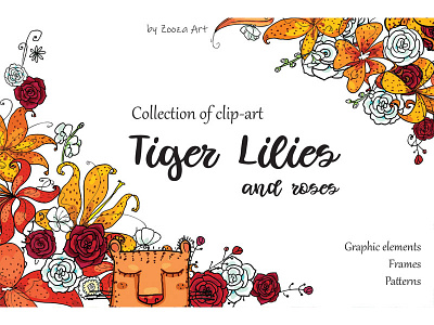 Tiger Lilies - new design collection floral flowers lilies lily tiger zooza zooza art