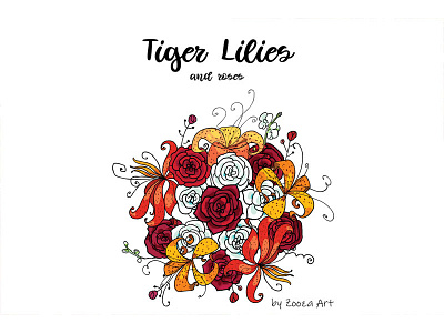 Tiger Bouquet - from collection of clip-art