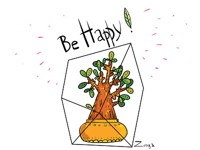 Be Happy! cards happy plants prints zooza