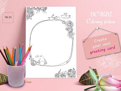 Coloring picture coloring coloringpicture floral wedding wedding card zooza