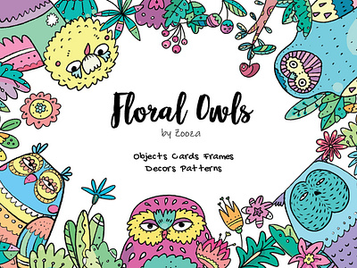 Floral Owls - design collection