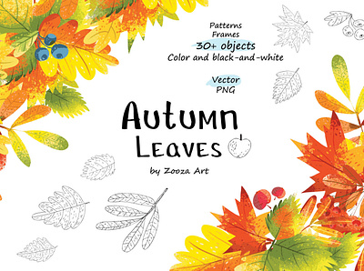 Autumn leaves - design collection autumn autumn leaves bright design fall frames illustration patterns