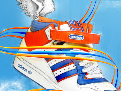 Adidas adidas illustration orange sky wings
