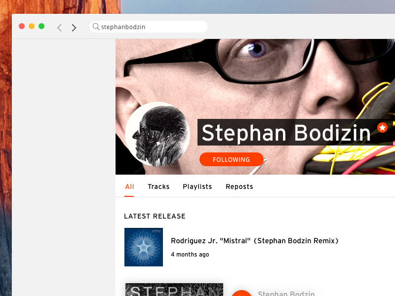 SoundCloud for Mac minimal audio desktop ux ui player music app mac soundcloud