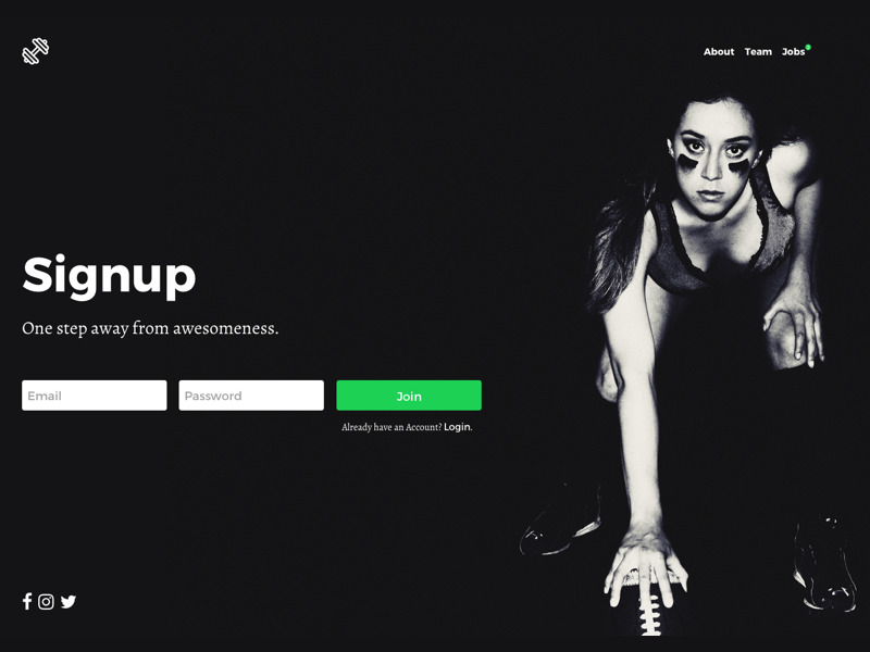 Daily UI #001 – Sign Up sports running motivation girls community challenge app ui dailyui signup