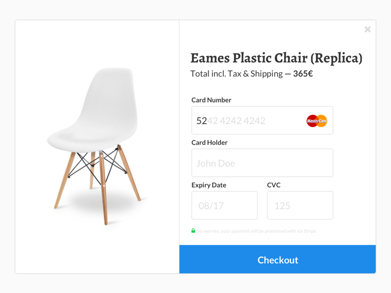 Daily UI #002 – Credit Card Checkout 002 furniture eames vitra paymenprocessor stripe creditcard payment checkout dailyui