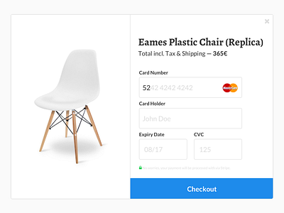 Daily UI #002 – Credit Card Checkout 002 checkout creditcard dailyui eames furniture paymenprocessor payment stripe vitra