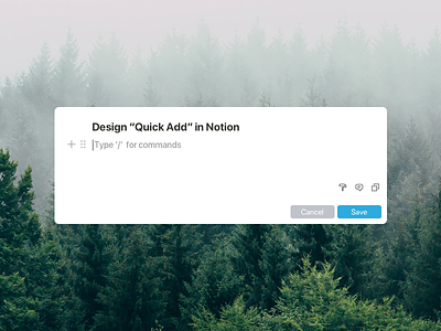 Notion "Quick Add" Feature