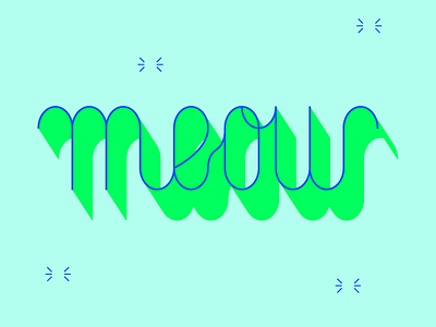 Meow illustrator lettering typography